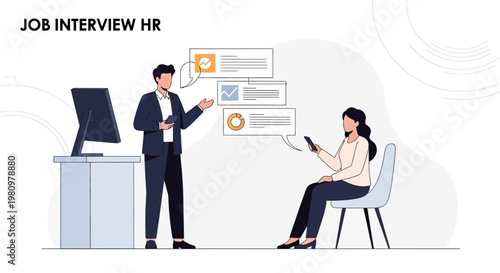 Job Interview HR: Candidate and Recruiter Discussing Career Opportunities