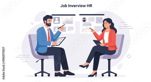 Job Interview HR: Candidate and Recruiter Discussing Career Prospects