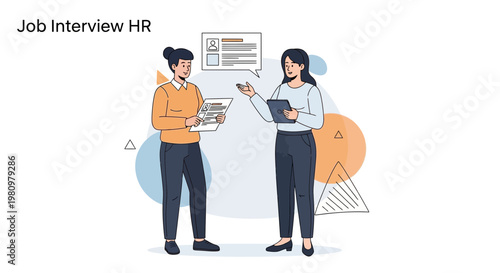 Job Interview HR: Candidate and Recruiter Discussing Resume and Candidate Profile