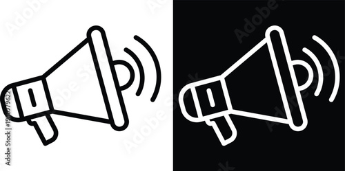 announcement Two-tone version in black and white background