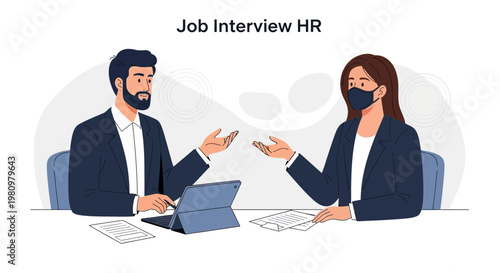 Job Interview HR: Man and Woman Discussing Career Opportunities