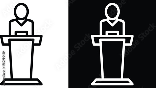 speaker Two-tone version in black and white background