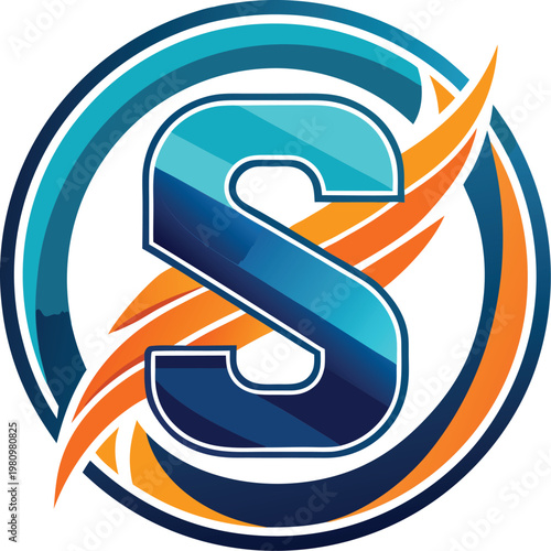Abstract logo design featuring a bold stylized letter s in vibrant colors