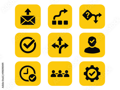 Decision Making Icons Set.