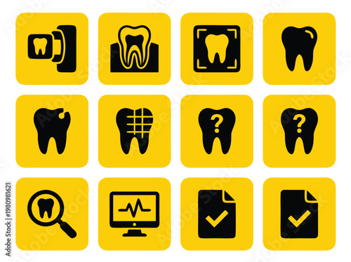 Dental Icons Set.