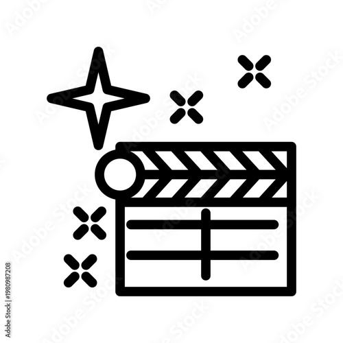 Clapper Film icon design template