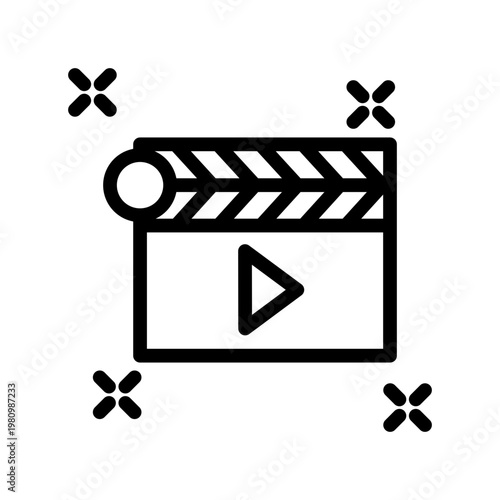 Clapper Film icon design template