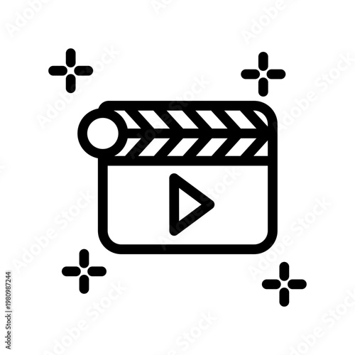 Clapper Film icon design template