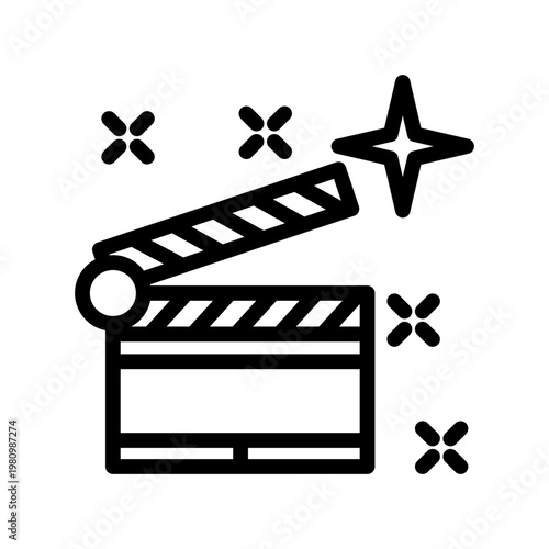 Clapper Film icon design template