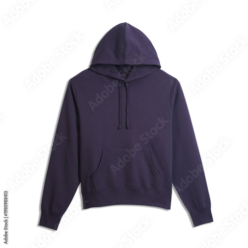 Purple Hoodie With Drawstrings and Pockets on White Background