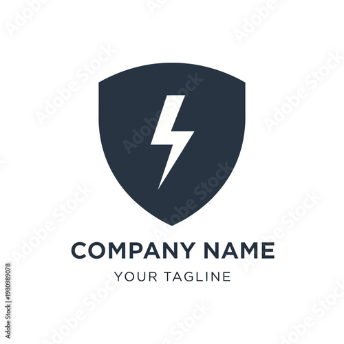 Free Download Shield Logo with Lightning Bolt Emblem. - GFXLoad