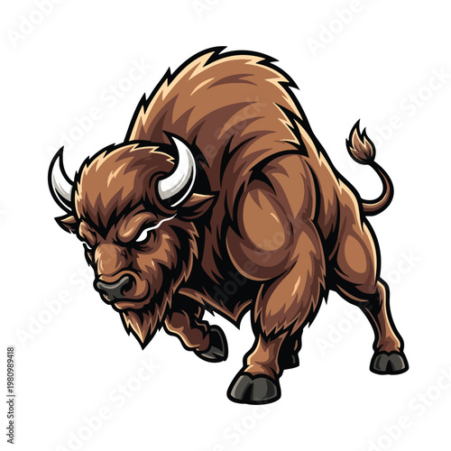 Powerful Bison Illustration Symbolizing Strength and Wilderness