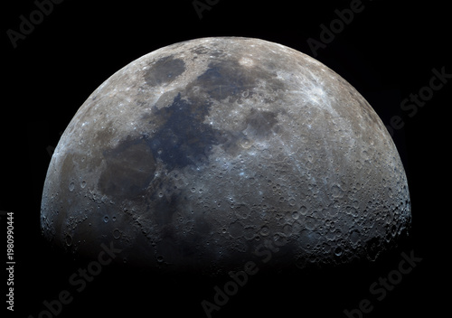 Moon in high detail through a telescope on february 25 2026