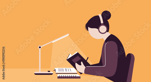 a woman who is studying