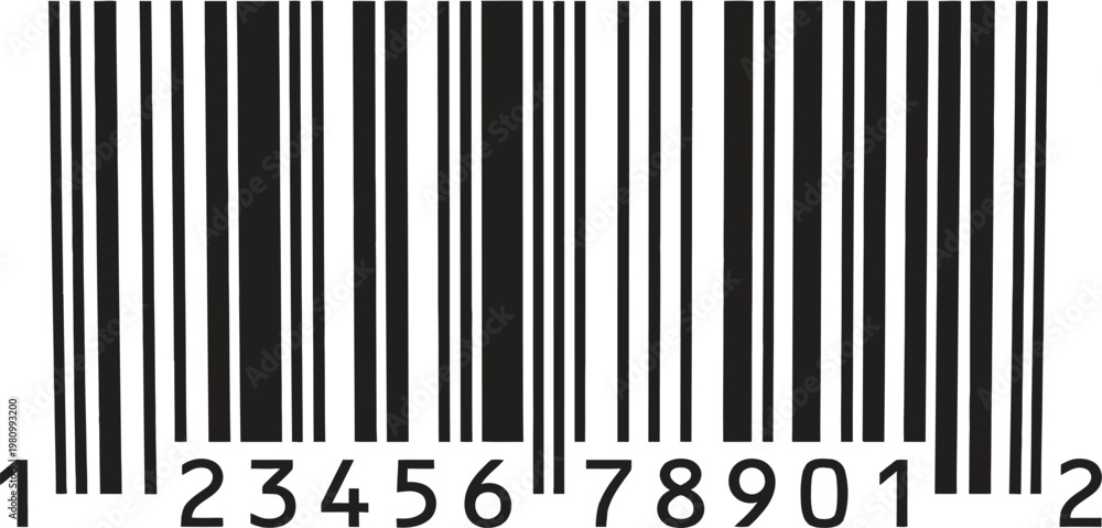 Obraz premium barcode vector illustration with numbers on white background, flat design