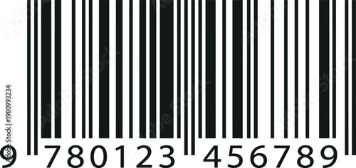 barcode vector illustration with numbers, flat design