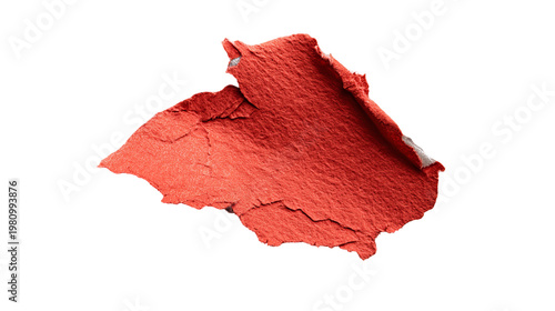 Crimson-toned textured abstract element on black. Torn, layered, and fragmented appearance