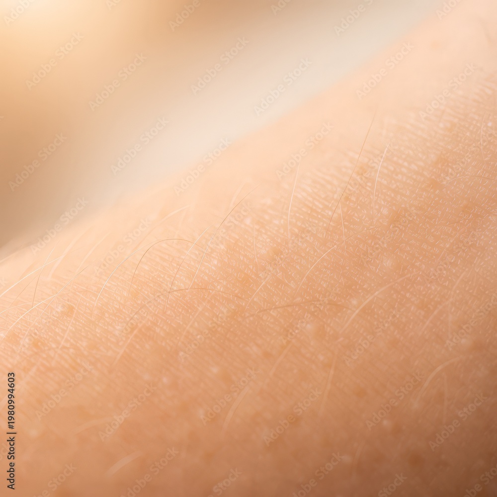 Fototapeta premium Macro shot of smooth human skin surface, highlighting pores, natural texture, and warm neutral tones