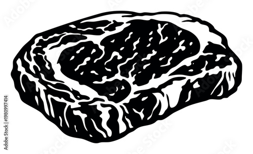 Raw ribeye steak cut, rich marbling presenting meat quality, ready for cooking and preparing food, a fresh protein source