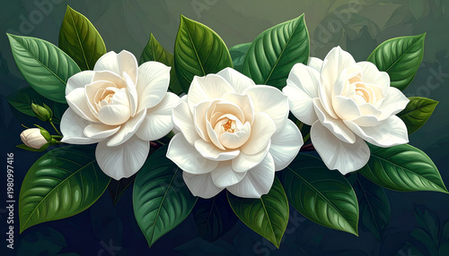 Ephemeral blossoms in verdant embrace