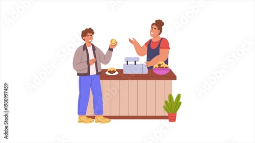 Casual Bargain   mp4 animation on white background