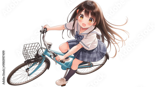 アニメ調の美少女の透過素材