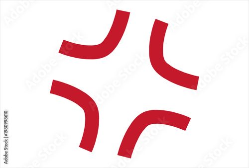 red anger mark symbol, angry.