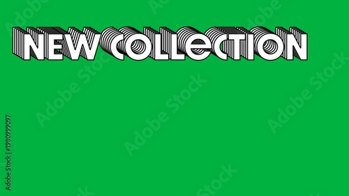 Animation of new collection text in white letters on white background
