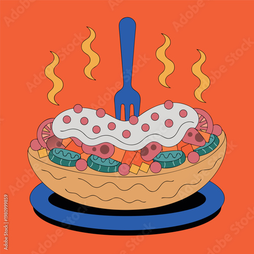 a cream-topped cookie dessert with colorful toppings