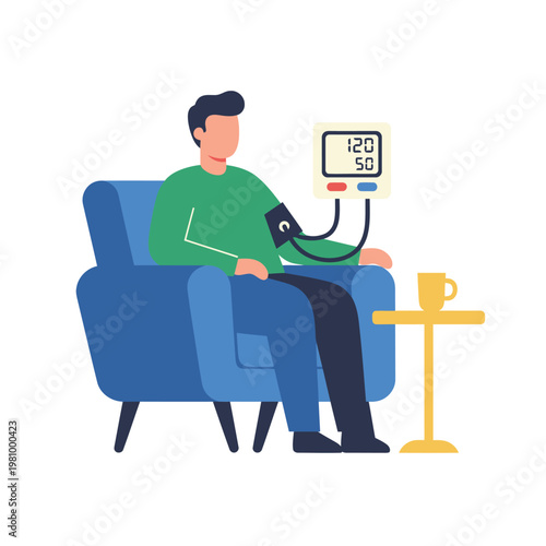 Patient Receiving Blood Pressure Measurement While Seated.