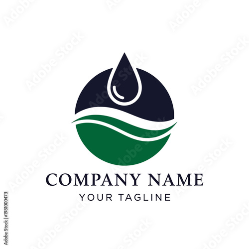 Water Drop Logo Design Element.