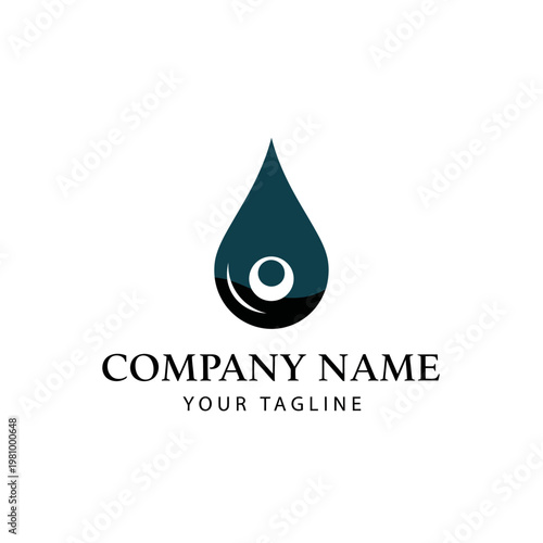 Water Droplet Logo Design with Eye.
