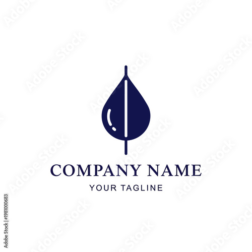 Blue Leaf Logo Design Element.