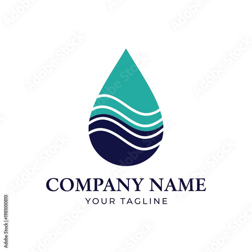 Water Droplet Logo Design Element.
