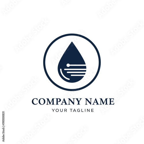 Water Drop Logo Design Element Circle.