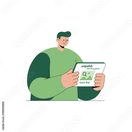 Person Reading Newspaper Illustration Focused On The Main Subject.