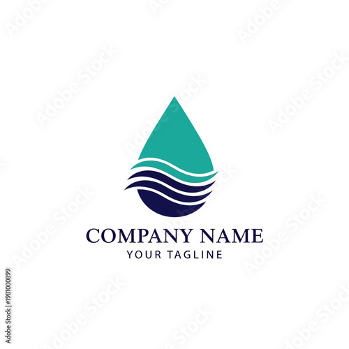 Water Drop Logo Design Element.