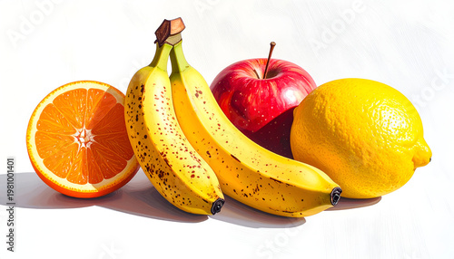 A vibrant collection of fresh fruits basks in radiant light.