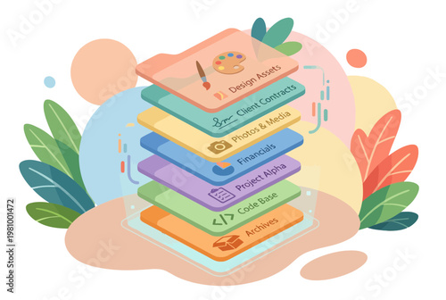 Creative Project Management and Digital File Organization Concept