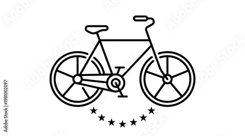 Cycling Silhouette: A sleek bicycle illustration, its design highlighting the essence of cycling, evoking motion and freedom, suitable for various design applications.