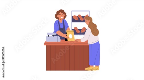 Market Bargaining   mp4 animation on white background