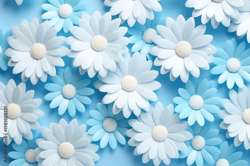 Fototapeta premium Cute daisy field background backgrounds pattern flower.