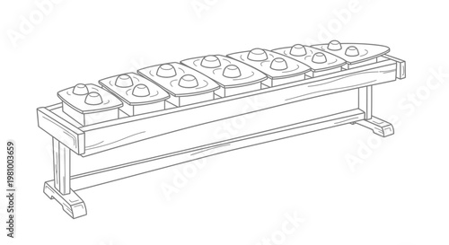 Industrial metal processing table with multiple containers