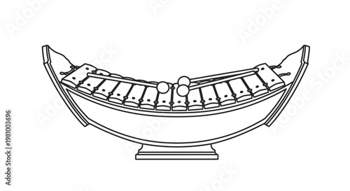 Dulcimer musical instrument drawing