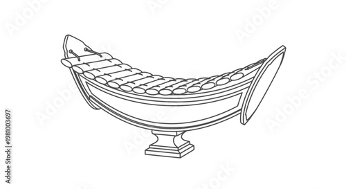 Harpsichord Musical Instrument Line Art Illustration