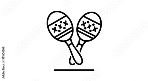 Vibrant Maracas Instrument Icon for Music and Dance