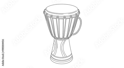 Djembe Drum Illustration Hand Drawn African Percussion Instrument
