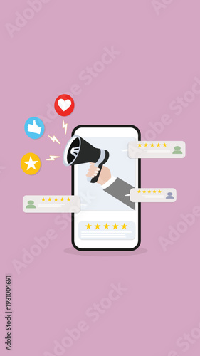 Customer Satisfaction and Review Showcase Illustration