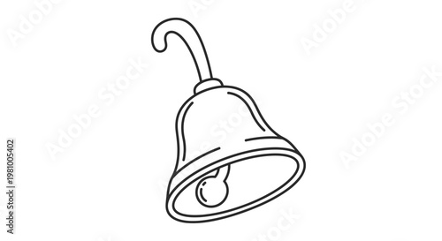 Simple Line Drawing of a Bell Icon
