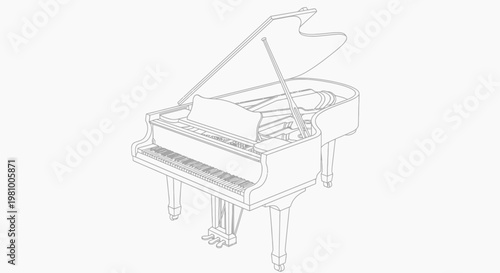 Grand Piano Illustration Musical Instrument Drawing